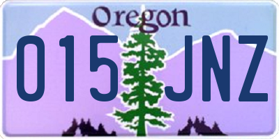 OR license plate 015JNZ