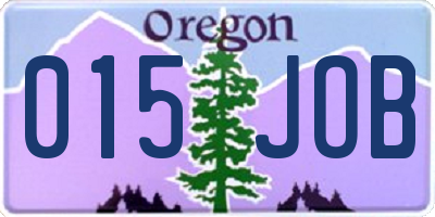 OR license plate 015JOB