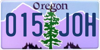 OR license plate 015JOH