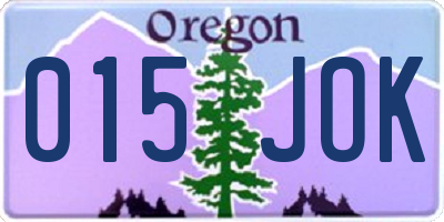 OR license plate 015JOK