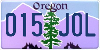 OR license plate 015JOL
