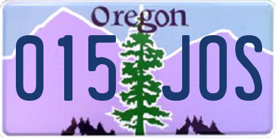 OR license plate 015JOS