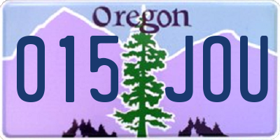 OR license plate 015JOU