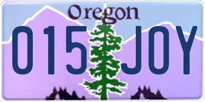 OR license plate 015JOY