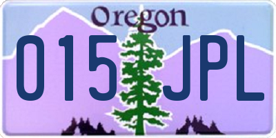 OR license plate 015JPL
