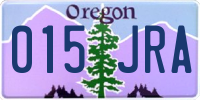 OR license plate 015JRA