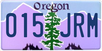 OR license plate 015JRM