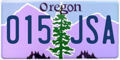 OR license plate 015JSA