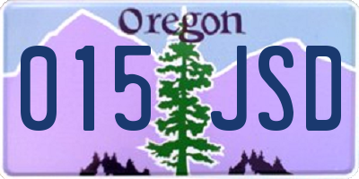 OR license plate 015JSD