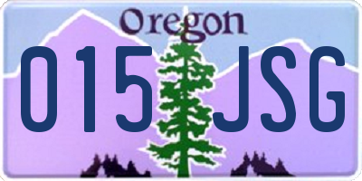 OR license plate 015JSG