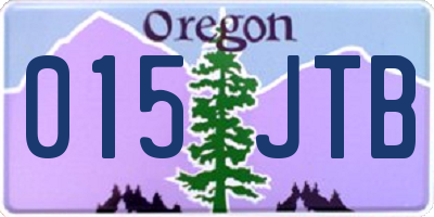 OR license plate 015JTB