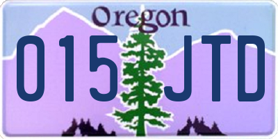 OR license plate 015JTD
