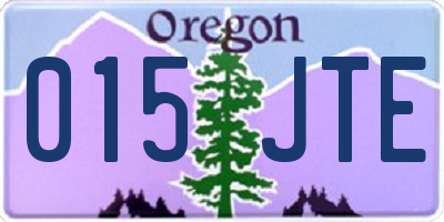 OR license plate 015JTE