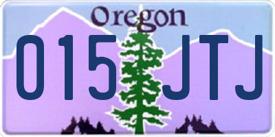 OR license plate 015JTJ