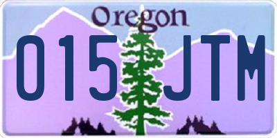OR license plate 015JTM