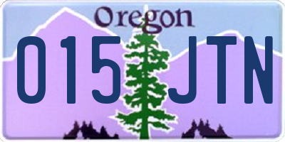 OR license plate 015JTN