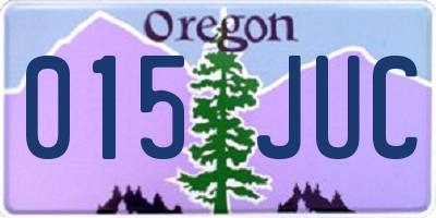 OR license plate 015JUC