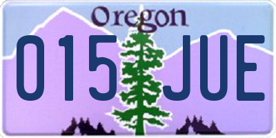 OR license plate 015JUE