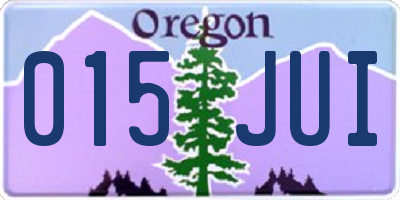 OR license plate 015JUI