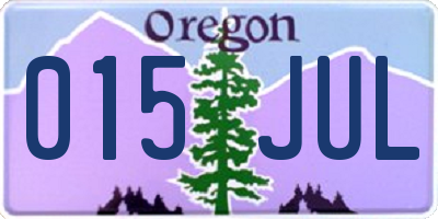 OR license plate 015JUL