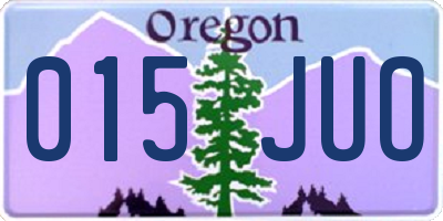 OR license plate 015JUO
