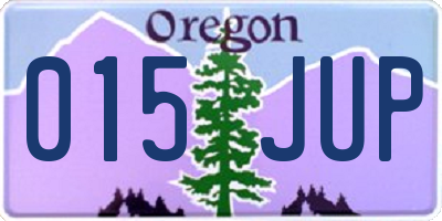 OR license plate 015JUP