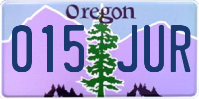 OR license plate 015JUR