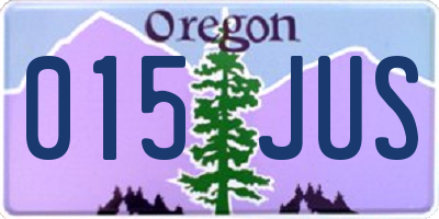 OR license plate 015JUS