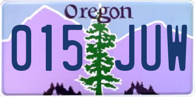 OR license plate 015JUW