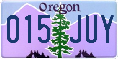 OR license plate 015JUY