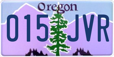 OR license plate 015JVR