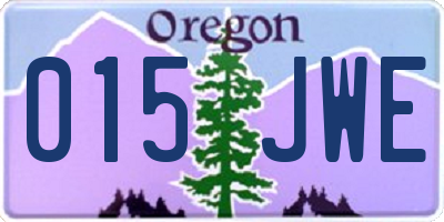 OR license plate 015JWE