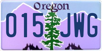 OR license plate 015JWG
