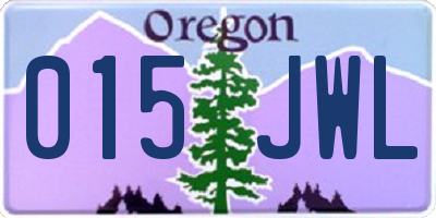 OR license plate 015JWL