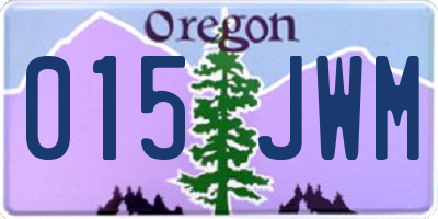 OR license plate 015JWM