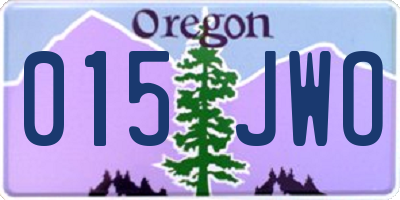 OR license plate 015JWO