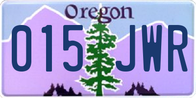 OR license plate 015JWR