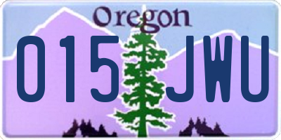 OR license plate 015JWU
