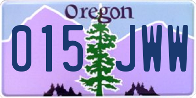 OR license plate 015JWW