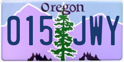 OR license plate 015JWY