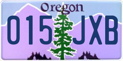 OR license plate 015JXB