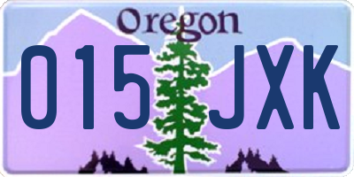 OR license plate 015JXK