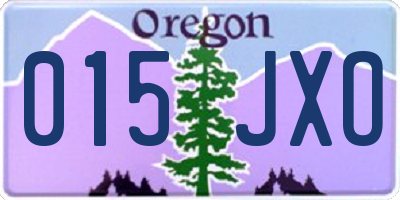 OR license plate 015JXO
