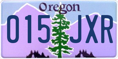 OR license plate 015JXR