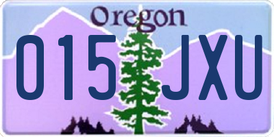 OR license plate 015JXU