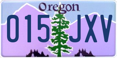 OR license plate 015JXV