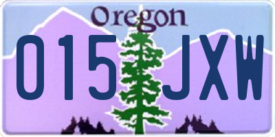 OR license plate 015JXW