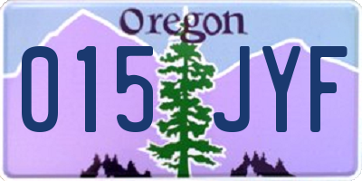 OR license plate 015JYF