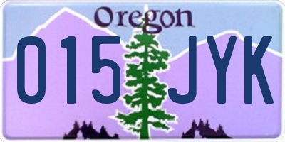 OR license plate 015JYK