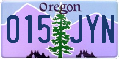 OR license plate 015JYN